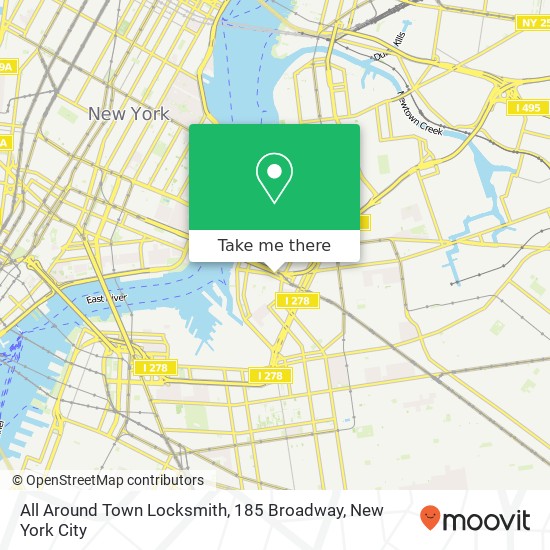 Mapa de All Around Town Locksmith, 185 Broadway