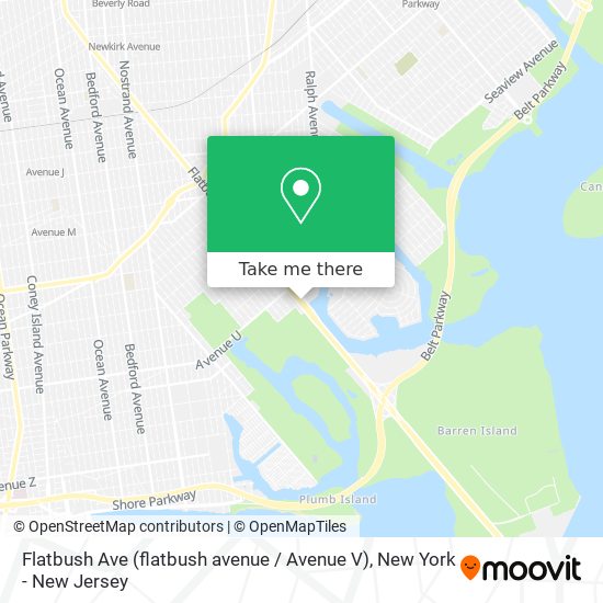 Mapa de Flatbush Ave (flatbush avenue / Avenue V)