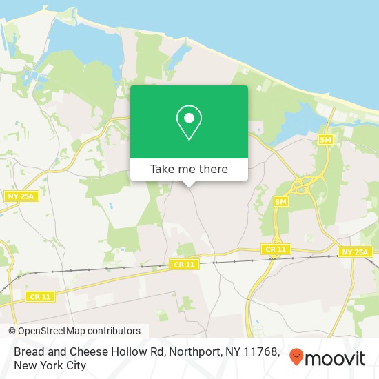 Mapa de Bread and Cheese Hollow Rd, Northport, NY 11768