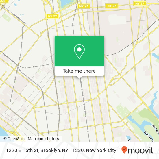 Mapa de 1220 E 15th St, Brooklyn, NY 11230