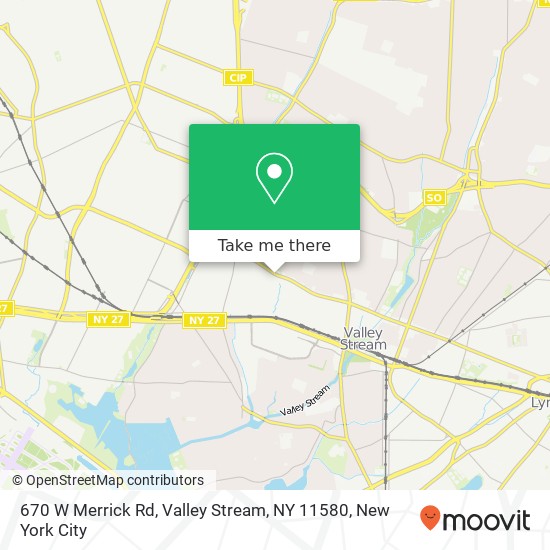 Mapa de 670 W Merrick Rd, Valley Stream, NY 11580