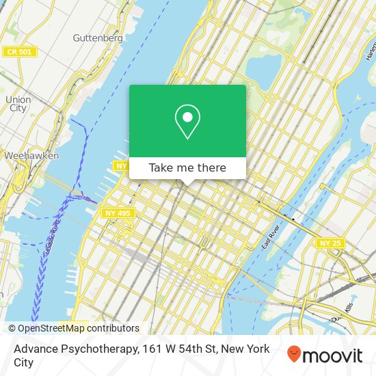 Mapa de Advance Psychotherapy, 161 W 54th St