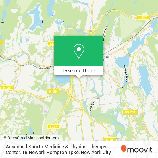 Mapa de Advanced Sports Medicine & Physical Therapy Center, 18 Newark Pompton Tpke