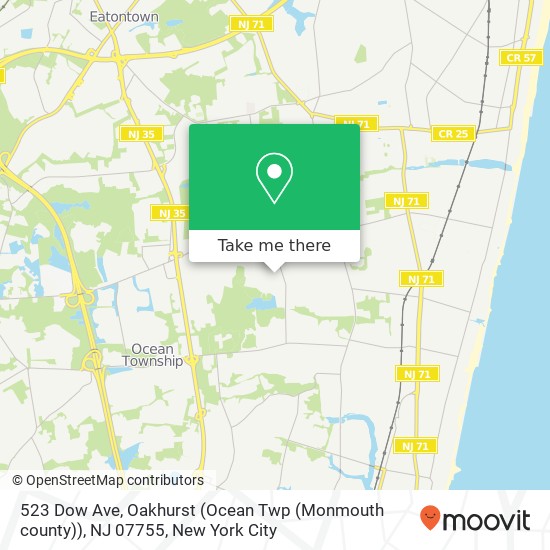 Mapa de 523 Dow Ave, Oakhurst (Ocean Twp (Monmouth county)), NJ 07755