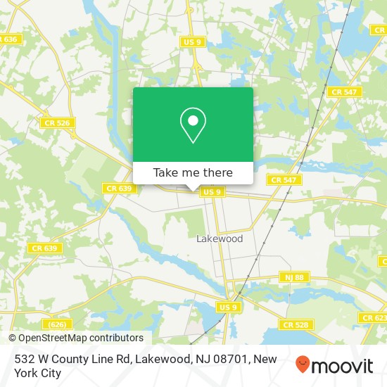 532 W County Line Rd, Lakewood, NJ 08701 map