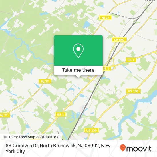 88 Goodwin Dr, North Brunswick, NJ 08902 map
