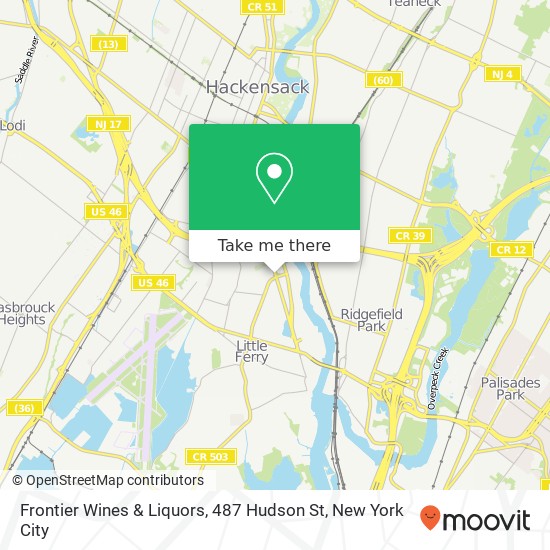 Frontier Wines & Liquors, 487 Hudson St map