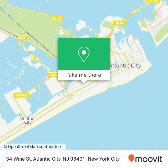 Mapa de 34 Wine St, Atlantic City, NJ 08401