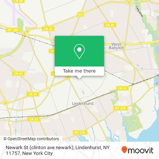 Newark St (clinton ave newark), Lindenhurst, NY 11757 map