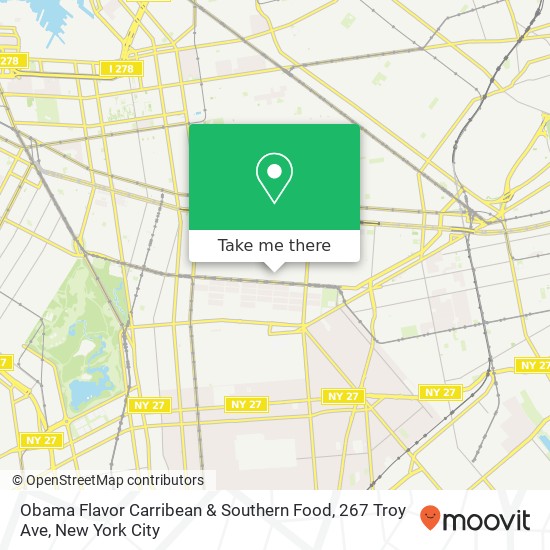 Mapa de Obama Flavor Carribean & Southern Food, 267 Troy Ave