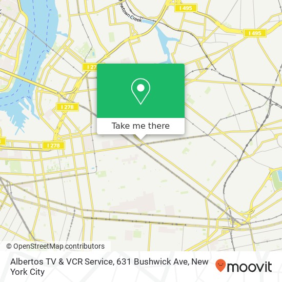 Mapa de Albertos TV & VCR Service, 631 Bushwick Ave