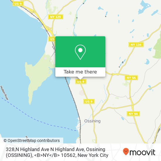 328,N Highland Ave N Highland Ave, Ossining (OSSINING), <B>NY< / B> 10562 map