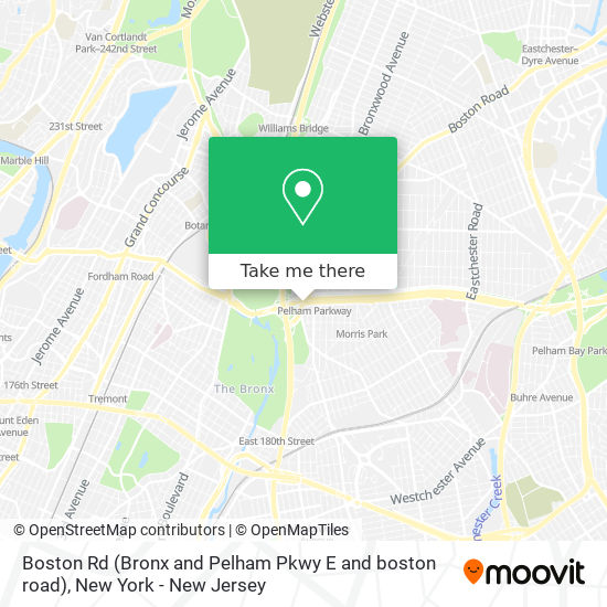 Boston Rd (Bronx and Pelham Pkwy E and boston road) map