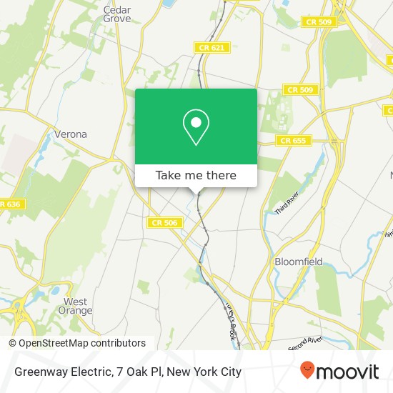 Greenway Electric, 7 Oak Pl map