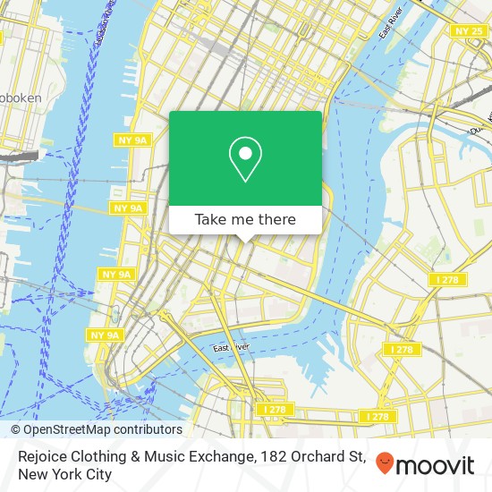 Mapa de Rejoice Clothing & Music Exchange, 182 Orchard St