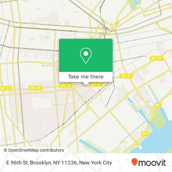 Mapa de E 96th St, Brooklyn, NY 11236