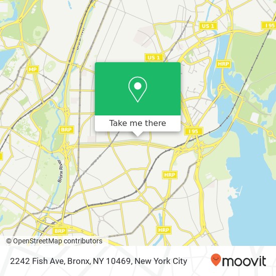 Mapa de 2242 Fish Ave, Bronx, NY 10469