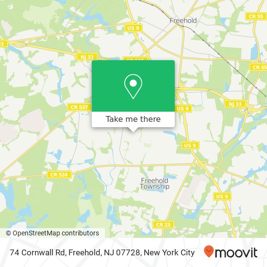 74 Cornwall Rd, Freehold, NJ 07728 map