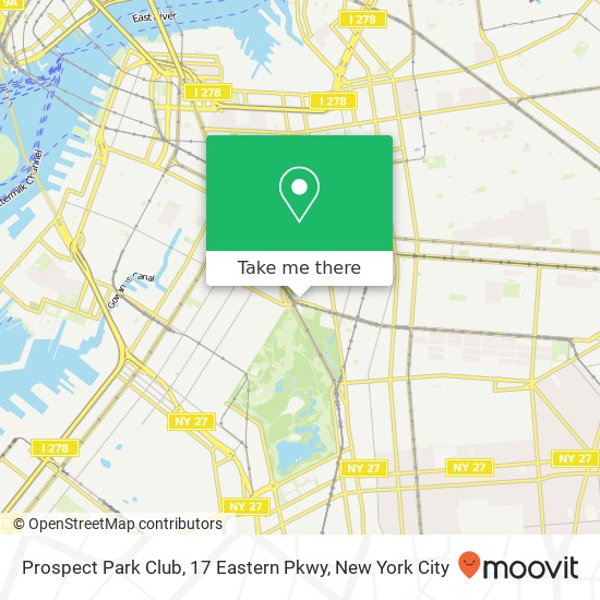 Mapa de Prospect Park Club, 17 Eastern Pkwy