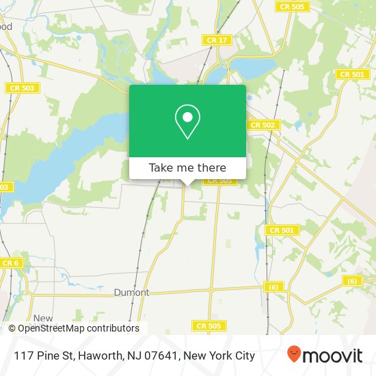 Mapa de 117 Pine St, Haworth, NJ 07641