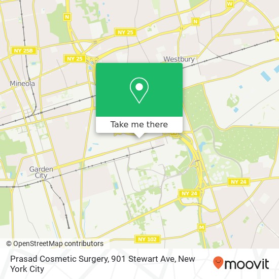 Mapa de Prasad Cosmetic Surgery, 901 Stewart Ave