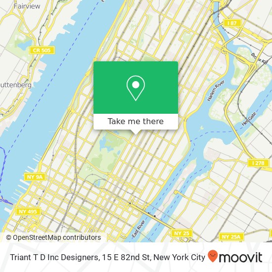 Triant T D Inc Designers, 15 E 82nd St map