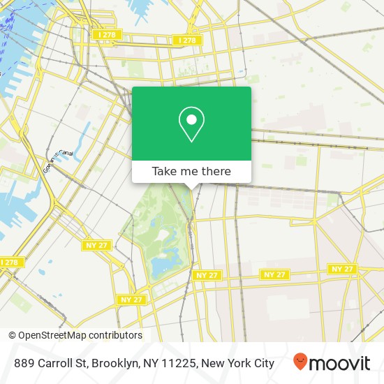 Mapa de 889 Carroll St, Brooklyn, NY 11225