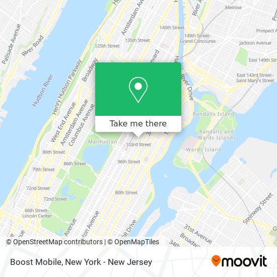 Mapa de Boost Mobile