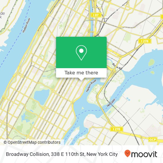 Broadway Collision, 338 E 110th St map