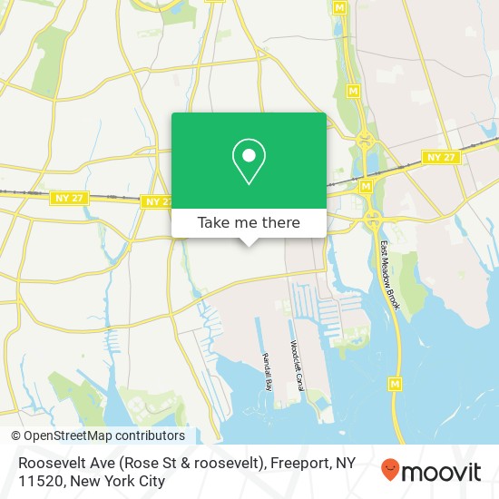 Mapa de Roosevelt Ave (Rose St & roosevelt), Freeport, NY 11520