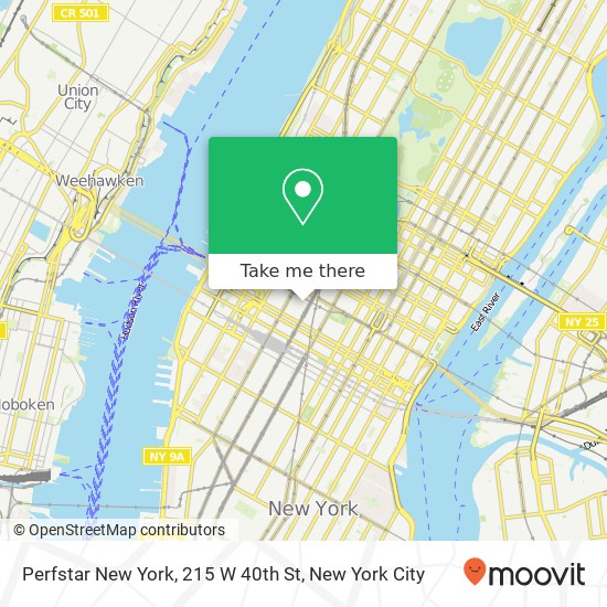 Perfstar New York, 215 W 40th St map