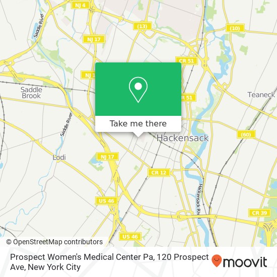 Mapa de Prospect Women's Medical Center Pa, 120 Prospect Ave