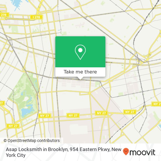 Mapa de Asap Locksmith in Brooklyn, 954 Eastern Pkwy