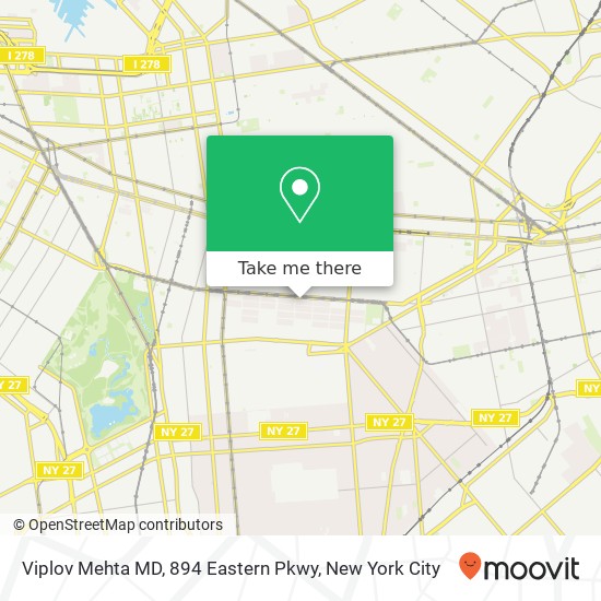 Mapa de Viplov Mehta MD, 894 Eastern Pkwy
