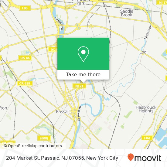 Mapa de 204 Market St, Passaic, NJ 07055