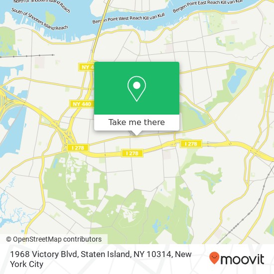 Mapa de 1968 Victory Blvd, Staten Island, NY 10314