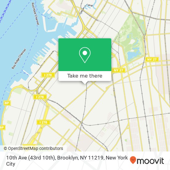 Mapa de 10th Ave (43rd 10th), Brooklyn, NY 11219