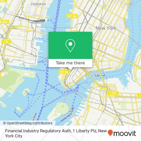 Financial Industry Regulatory Auth, 1 Liberty Plz map