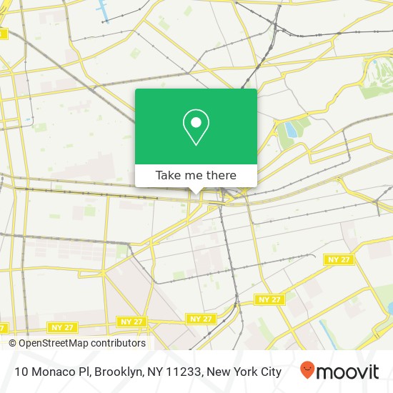 Mapa de 10 Monaco Pl, Brooklyn, NY 11233