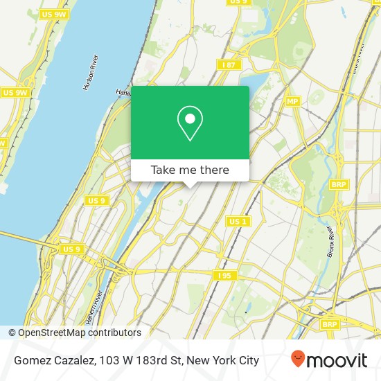 Gomez Cazalez, 103 W 183rd St map