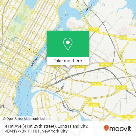 Mapa de 41st Ave (41st 29th street), Long Island City, <B>NY< / B> 11101
