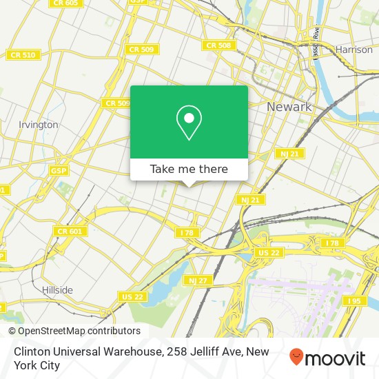 Mapa de Clinton Universal Warehouse, 258 Jelliff Ave