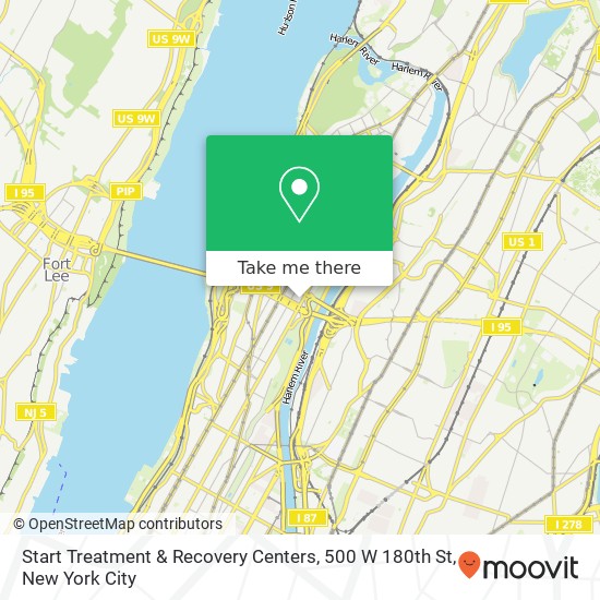 Mapa de Start Treatment & Recovery Centers, 500 W 180th St