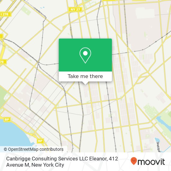 Mapa de Canbrigge Consulting Services LLC Eleanor, 412 Avenue M