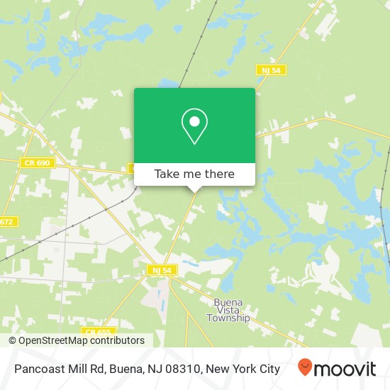 Mapa de Pancoast Mill Rd, Buena, NJ 08310