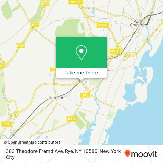 Mapa de 383 Theodore Fremd Ave, Rye, NY 10580