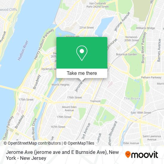 Jerome Ave (jerome ave and E Burnside Ave) map