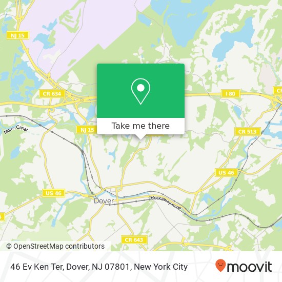 Mapa de 46 Ev Ken Ter, Dover, NJ 07801