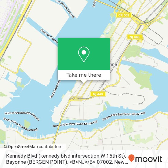 Kennedy Blvd (kennedy blvd intersection W 15th St), Bayonne (BERGEN POINT), <B>NJ< / B> 07002 map