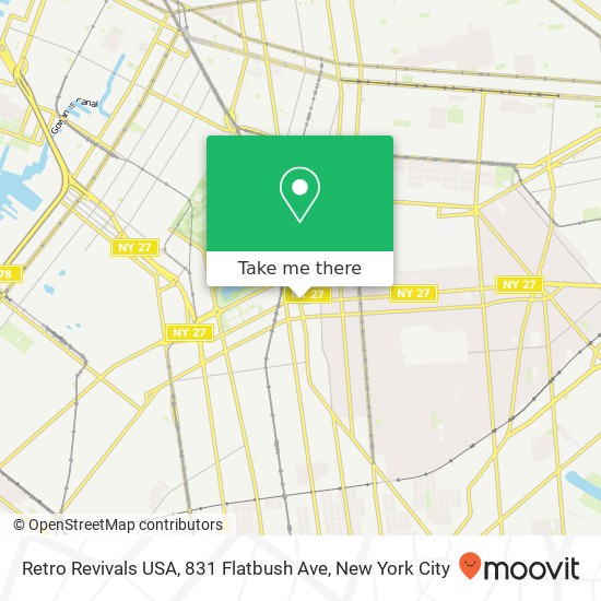 Mapa de Retro Revivals USA, 831 Flatbush Ave